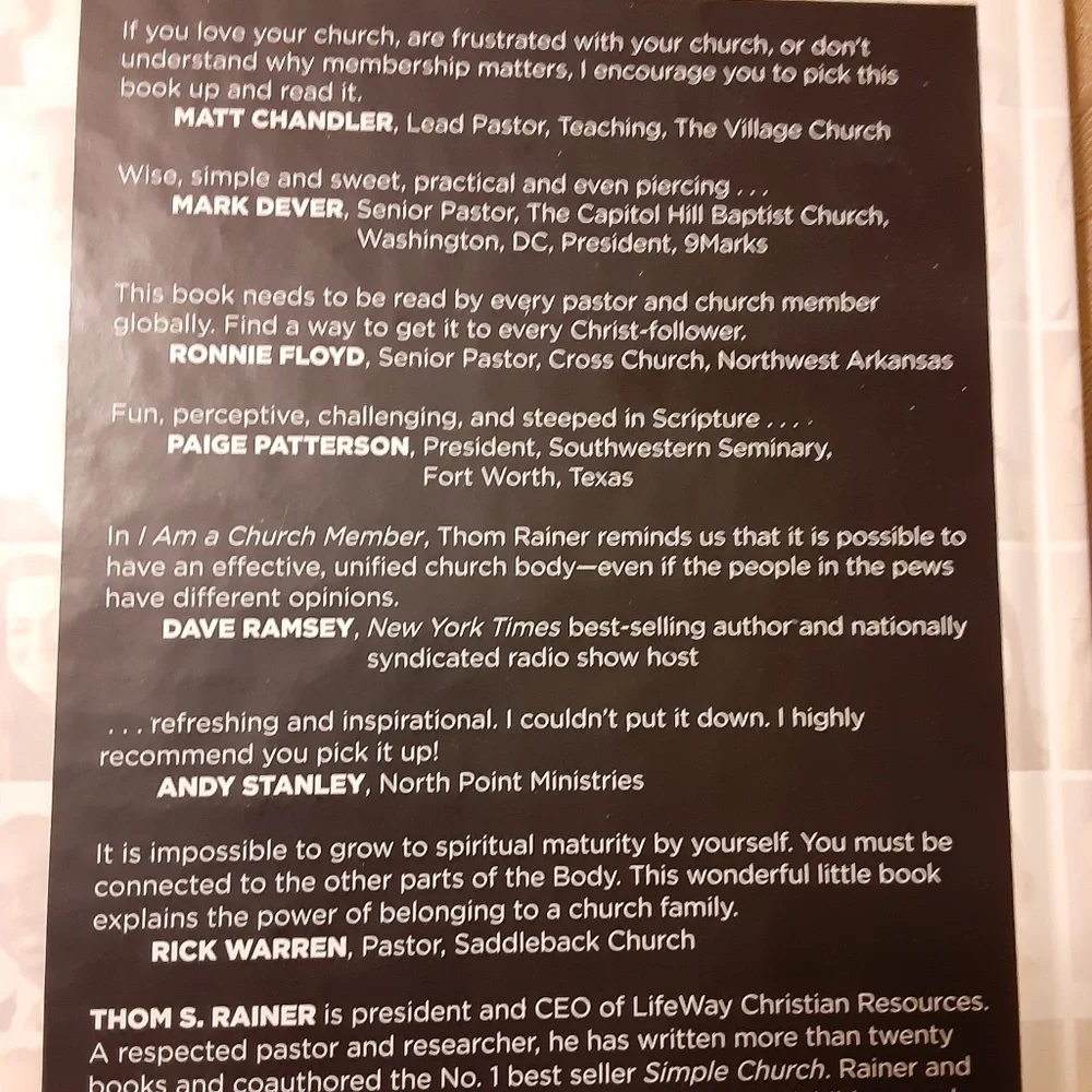 I AM A CHURCH MEMBER Hardcover Book By, Thom S. Rainer